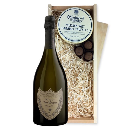 Dom Perignon Cuvee Prestige Brut 2015 Champagne 75cl And Milk Sea Salt Charbonnel Chocolates Box